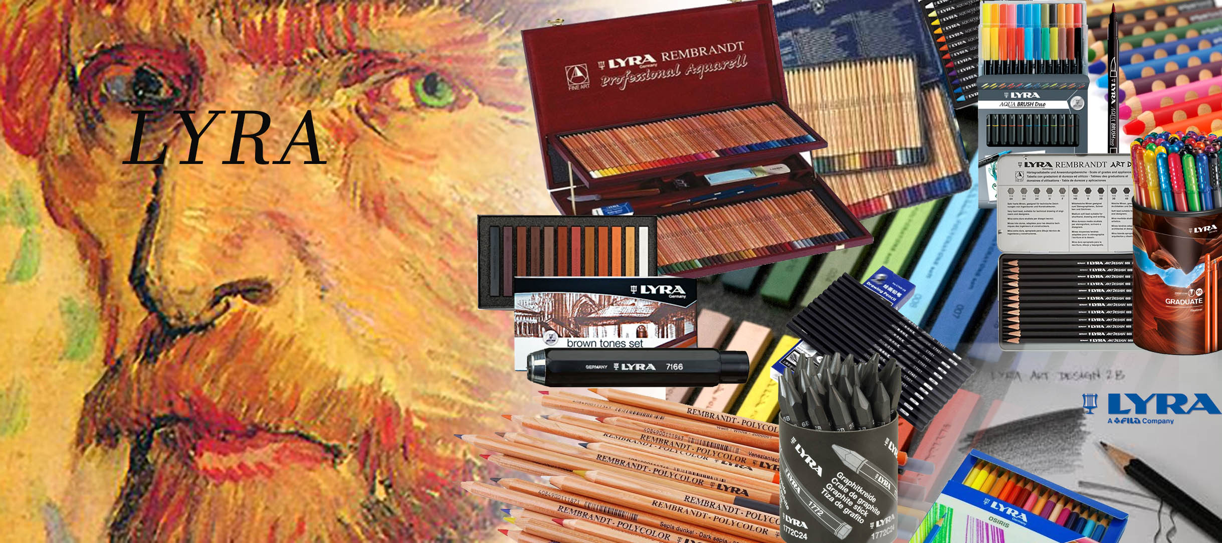 Une gamme complète de crayons et feutres lyra de grande qualité pour les dessin et la création artistique
